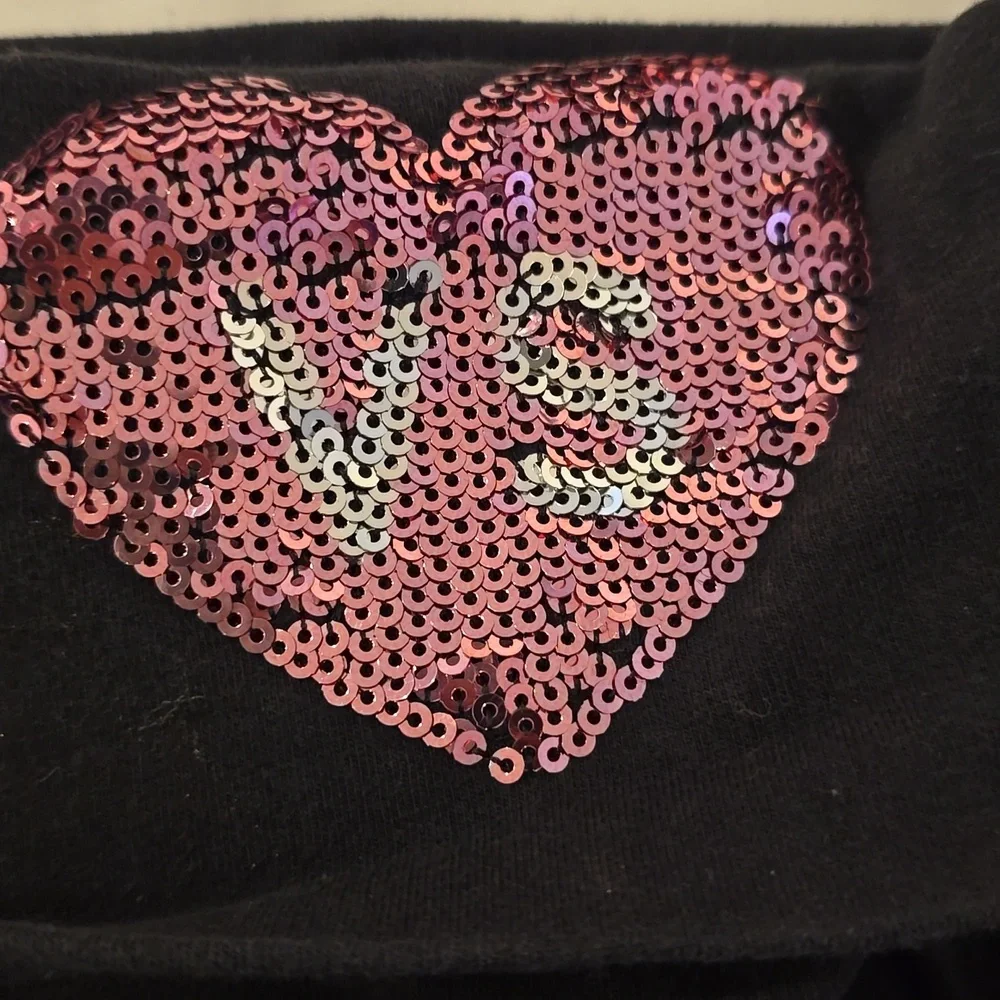 Black Love Sequin Yoga Pants - Picture 5 of 6